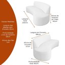 Ver imagem 4 de Sofá Curvo Apolo 3 Lugares 230cm Off White Bouclé Moderno Estrutura Madeira Eucalipto Sallar