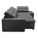 Ver imagem 4 de Sofá de Canto Retrátil e Reclinável com Molas 3,00x2,00 Viena Suede Cinza Mirra Decor