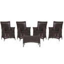 Ver imagem 1 de 4 Poltronas e 1 Mesa Igapó em Alumínio Pintura Marrom Corda Náutica Estofado 9