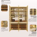 Ver imagem 2 de Cristaleira Bar Adega Prisma 4 Portas Reflecta LED Off White Dourado - Gelius