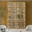 Ver mais imagens de Cristaleira Bar Adega Prisma 4 Portas Reflecta LED Off White Dourado - Gelius
