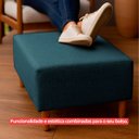 Ver imagem 5 de Puff Sala Damon Multiuso Linho Azul Pés Palito Castanho