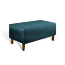 Ver imagem 2 de Puff Sala Damon Multiuso Linho Azul Pés Palito Castanho
