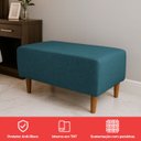 Ver imagem 4 de Puff Sala Damon Multiuso Linho Azul Pés Palito Castanho