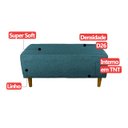 Ver imagem 6 de Puff Sala Damon Multiuso Linho Azul Pés Palito Castanho