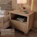Ver imagem 4 de Conjunto 2 Mesas de Cabeceira 55cm com Gaveta e Nicho 100% MDF Padrão Planejados Mabel Marrom