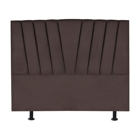 Cabeceira Estofada Cama Box Solteiro 100 Cm Louise Corino Marrom