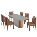 Ver imagem 2 de Mesa de Jantar Isadora 180cm Tampo Mdf Vidro com 6 Cadeiras Tork Naturale Serigrafia Off White