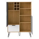 Ver imagem 4 de Adega Bar com Pés Metálicos Multimóveis CR50035 Carvalho/Grafite