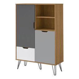 Adega Bar com Pés Metálicos Multimóveis CR50035 Carvalho/Grafite - 6