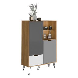 Adega Bar com Pés Metálicos Multimóveis CR50035 Carvalho/Grafite - 2