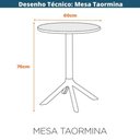 Ver imagem 5 de Kit 4 Mesas de Jantar Redonda Área Externa Taormina Drops Fratini 60 Cm (larg) Polipropileno Preto