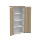 Ver imagem 3 de Armário Alto para Escritório 2 Portas com Chave 159,6cm P25 Pandin Branco/Noce Marromle