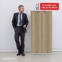 Ver imagem 7 de Armário Alto para Escritório 2 Portas com Chave 159,6cm P25 Pandin Branco/Noce Marromle