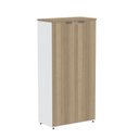 Ver imagem 5 de Armário Alto para Escritório 2 Portas com Chave 159,6cm P25 Pandin Branco/Noce Marromle