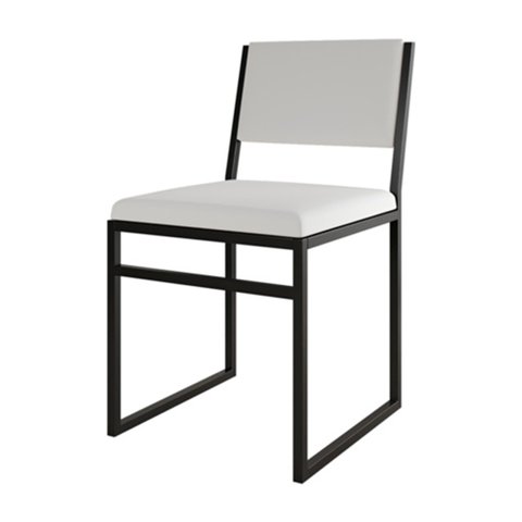 Cadeira de Jantar Industrial Isa Assento Corino Branco