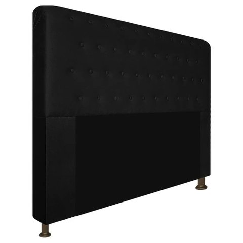 Cabeceira Brenda para Cama Box Casal 140cm com Capitonê Suede - Ecotec Decor:Preto