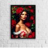 Quadro Decorativo Pombagira Rosa Vermelha 24x18cm:Madeira branca - 2