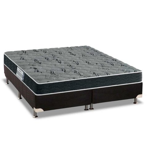 Cama Box Queen: Colchão Espuma D33 Probel Prodormir Advanced Mega Resistente + Base Black(158x198)
