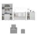 Ver imagem 6 de Quarto Completo com Poltrona de Amamentação e Puff Pimpolho Multimóveis Mp4079 Branco/cinza