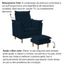 Ver imagem 4 de Poltrona Decorativa Sala de Estar Quarto Leitura Paris Suede:azul Marinho