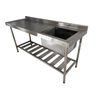 Pia Aço Inox Industrial 180x60x90 Cm Cuba Direita Nortinox - 1