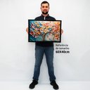 Ver imagem 2 de Quadro Decorativo Floral Luxo Primavera Colorida em Moldura Caixa Tacolado Moldura Caixa 3cm Madeira
