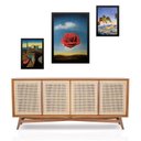 Ver imagem 1 de Set 3 Quadros Obras de Artes Salvador Dalí - com Vidro:moldura Preta