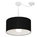Ver imagem 1 de Lustre Pendente Cilíndrico Com Desvio de Centro Vivare Md-4228 Cúpula em Tecido 45x25cm - Bivolt - P