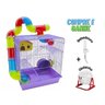 Gaiola Hamster Tubos 3 Andares Lilás 26x38x43 Com Kit Globinho e Bebedouro Jel Plast - 1