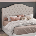 Ver imagem 1 de Cabeceira Estofada Cama Box King 1,95 Bellagio para Quarto em Linho Areia - Larbelle