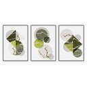 Ver imagem 1 de kit com 3 Quadros Decorativos Abstratos com Moldura e Vidro para Sala Quarto Escritório e Clínica 72