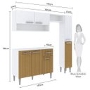 Ver imagem 3 de Cozinha Modulada Completa Madri 196 Cm Balcão Tampo Paneleiro Nicho Mdp Branco Canelado - Clicklar