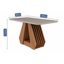 Ver imagem 2 de Conjunto: Mesa de Cozinha Ágata Tampo Madeirado C/ Vidro 130x80cm e 4 Cadeiras Juliana Cinamomo/off