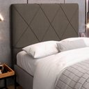 Ver imagem 2 de Cabeceira Cama Box Casal Mel 140cm com Frame Linho Marrom - Abmaza
