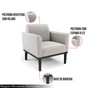 Ver imagem 3 de Kit 2 Poltronas Decorativas Isabella Pés Fixo em Madeira Preto Veludo Cinza G19 - Gran Belo
