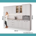 Ver imagem 3 de Cozinha Completa com Balcão Milla Alice Urban 15 Portas 3 Gavetas MDF Branco Móveis Carraro