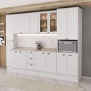 Ver imagem 1 de Cozinha Completa com Balcão Milla Alice Urban 15 Portas 3 Gavetas MDF Branco Móveis Carraro