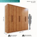 Ver imagem 3 de Guarda-roupa Solteiro 6 Portas 3 Gavetas Espanha - Mais Móveis Cinamomo