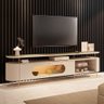 Rack para Sala de Estar Tv 85 Pol Orgânico Sâmia B01 Off White Champagne - Lyam Decor - 2