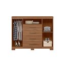 Ver imagem 6 de Guarda Roupa +cômoda 2 Peças Qc327 Jatoba/areia - Santos Andirá