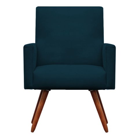 Poltrona Decorativa Nina Suede Azul Royal - Dominic Decor
