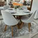 Ver imagem 2 de Sala de Jantar Mesa Redonda Bella 111 e 4 Cadeiras Dilly Fixas