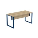 Ver imagem 3 de Escrivaninha Mesa Escritório X 150cm Industrial Noce Naturalle e Azul Delrei Marrom/Marromle