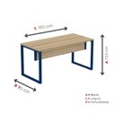 Ver imagem 4 de Escrivaninha Mesa Escritório X 150cm Industrial Noce Naturalle e Azul Delrei Marrom/Marromle
