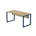 Ver imagem 6 de Escrivaninha Mesa Escritório X 150cm Industrial Noce Naturalle e Azul Delrei Marrom/Marromle