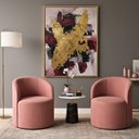 Ver imagem 1 de Kit 02 Poltronas Curva Orgânica Nature Gaia Suede Rosa - Montanaris Decor
