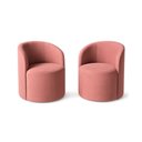 Ver imagem 2 de Kit 02 Poltronas Curva Orgânica Nature Gaia Suede Rosa - Montanaris Decor