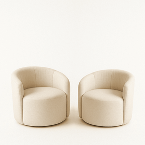 Kit 02 Poltronas Curva Orgânica Nature Gaia Boucle Bege - Montanaris Decor