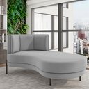 Ver imagem 2 de Sofá Chaise Longue Sala de Estar Living Lucca Direito D02 Veludo Cinza C-317 - Lyam Decor